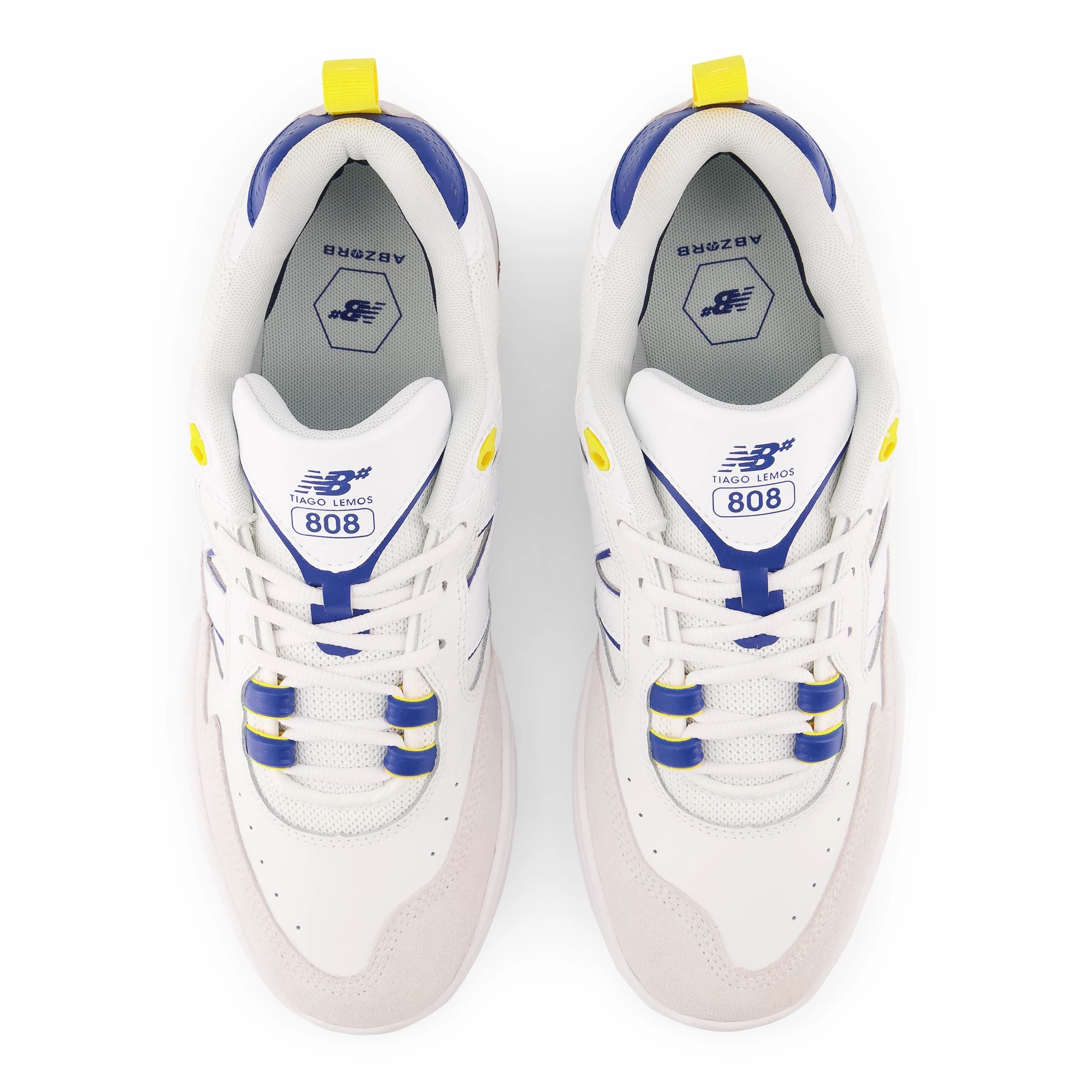 White/Blue NM808 Tiago Lemos NB Numeric Skateboard Shoe Top
