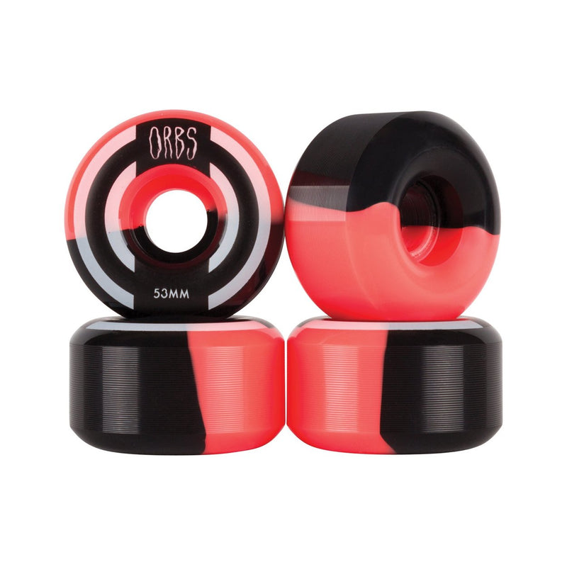 Orbs 99A Full Round Apparitions Skateboard Wheels - Neon Coral/Black