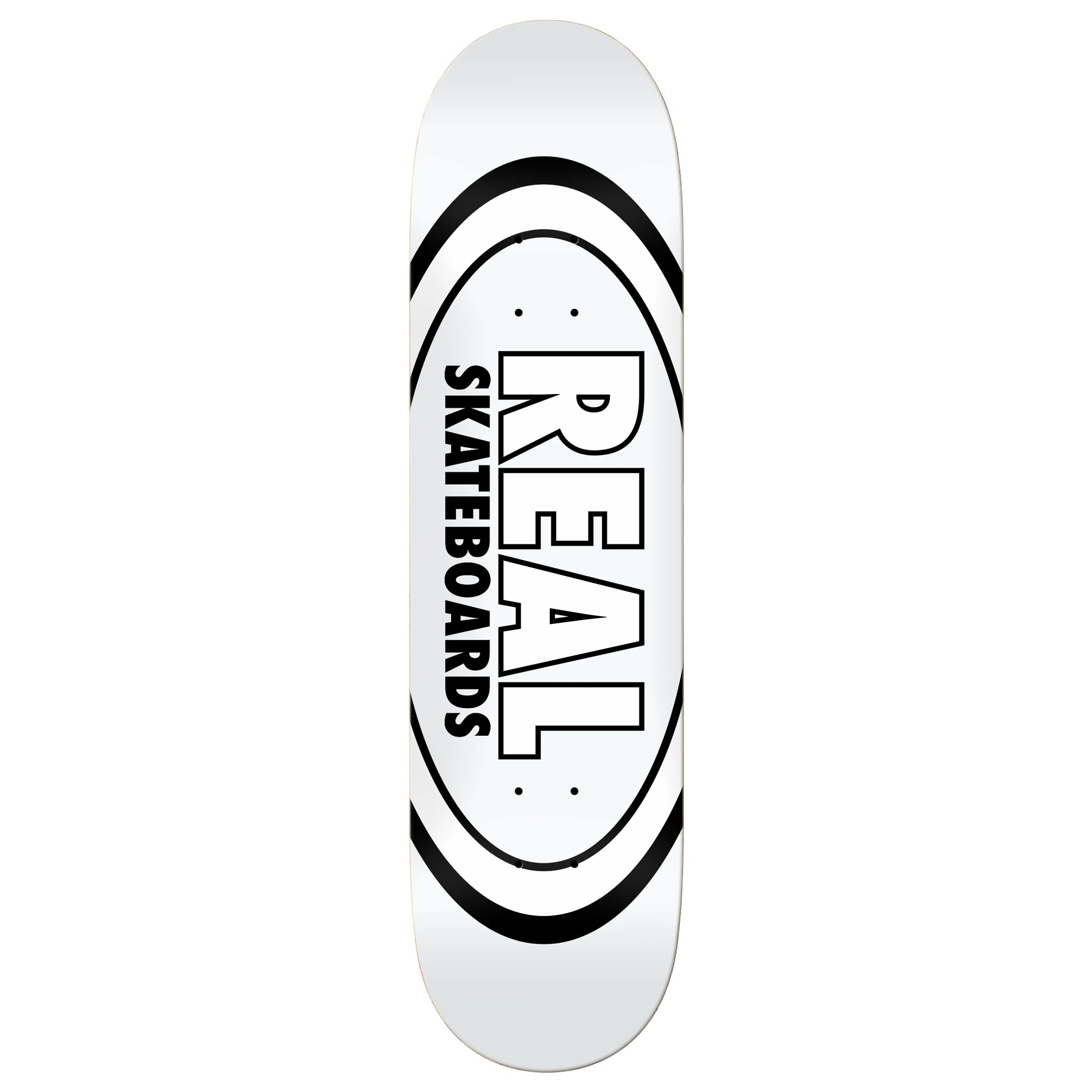 White Classic Oval Real Skateboard Deck