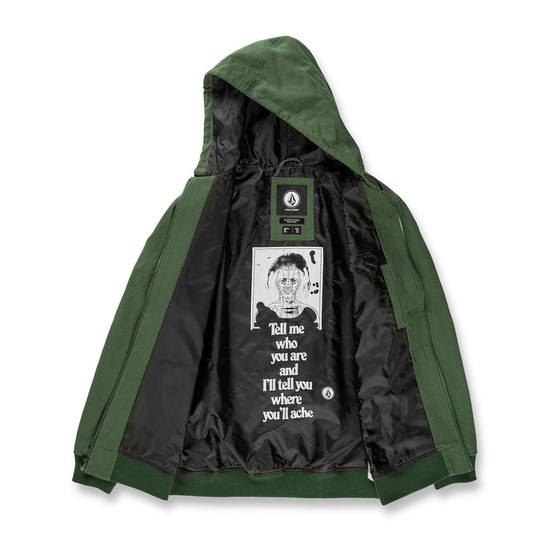 Military Green Dustbox Volcom Snowboard Jacket Inside