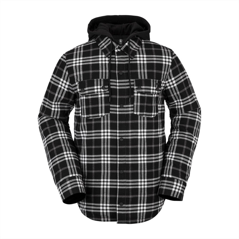 Black Insulated Volcom Field Flannel Jacket