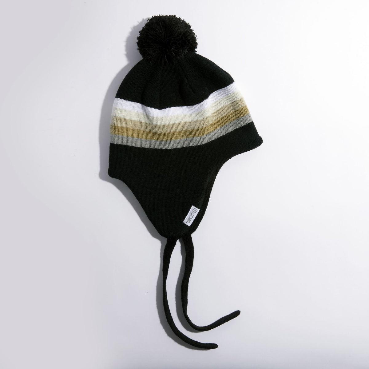 Black and Cream Knit Beanie with Ears Crochet Cat Ear Beanie Black Gray Cat Ear Hat for Women Cute  main image 3