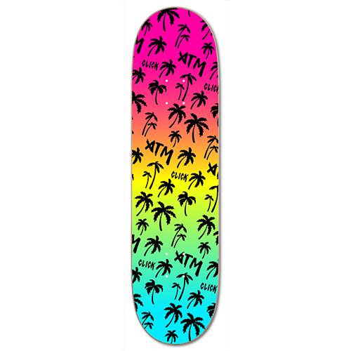Rainbow Palm Tree ATM Click Skateboard Deck