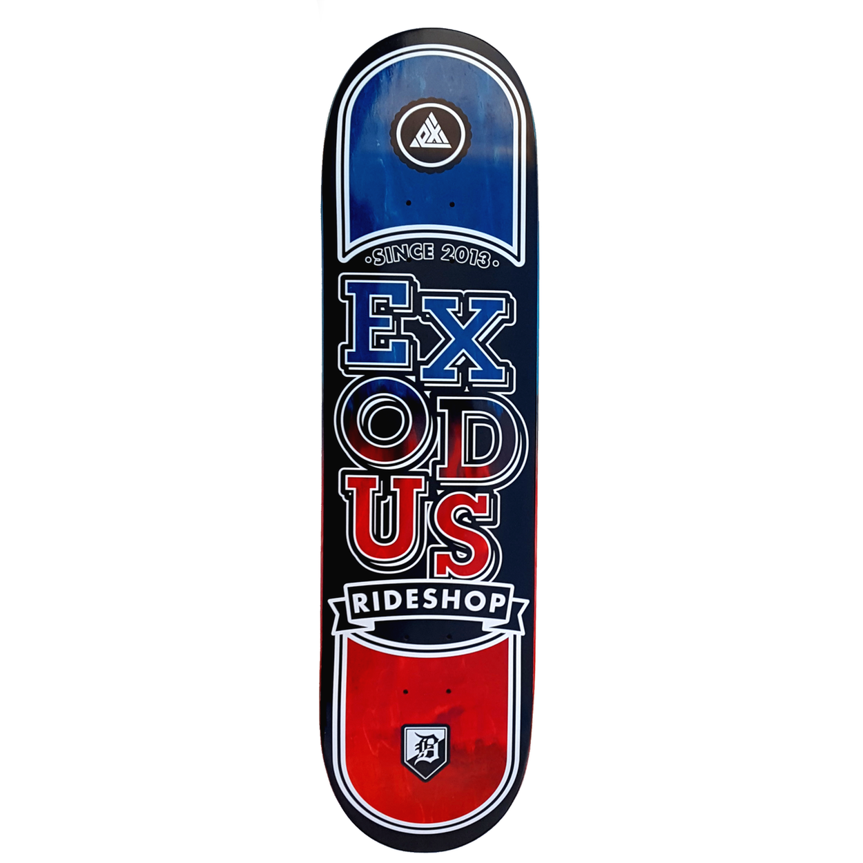 Exodus Stacked Fade Deck - Blue / Red