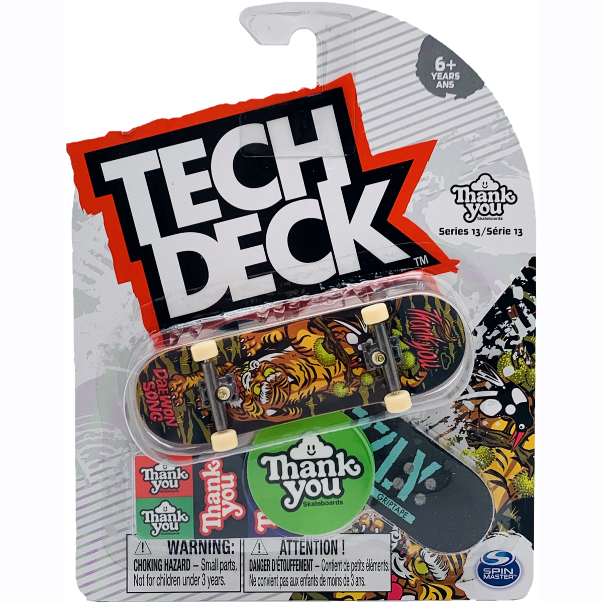 Tech Deck - 6012980 - Véhicule Miniature - 3 Finger Skate avec Stickers/ Tatou Tech Deck - 6012980 - Véhicule Miniature - 3 Finger Skate avec Stickers/ Tatou