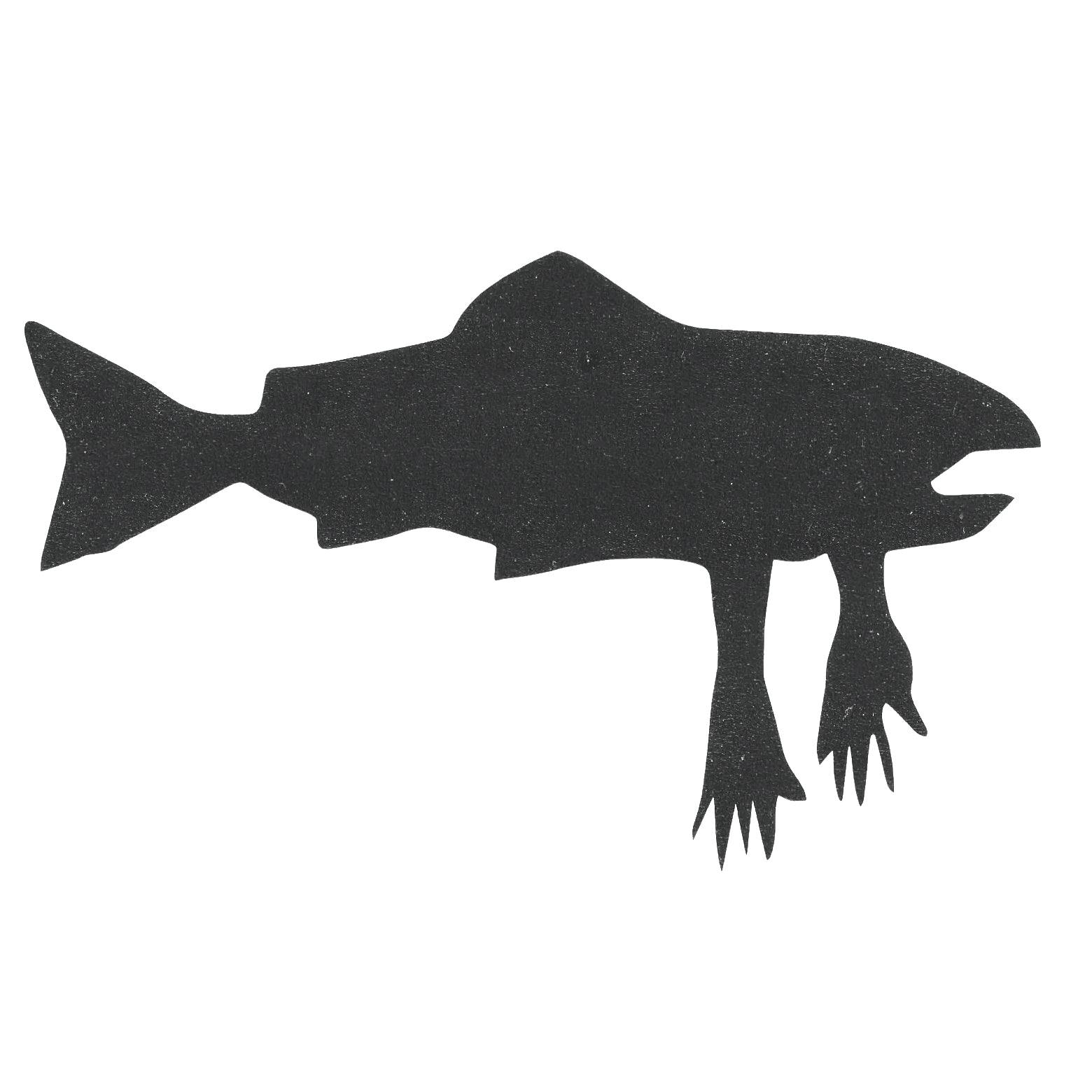 Black Die-Cut Salmon Arms Sticker