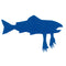 Blue Salmon Arms Die Cut Sticker