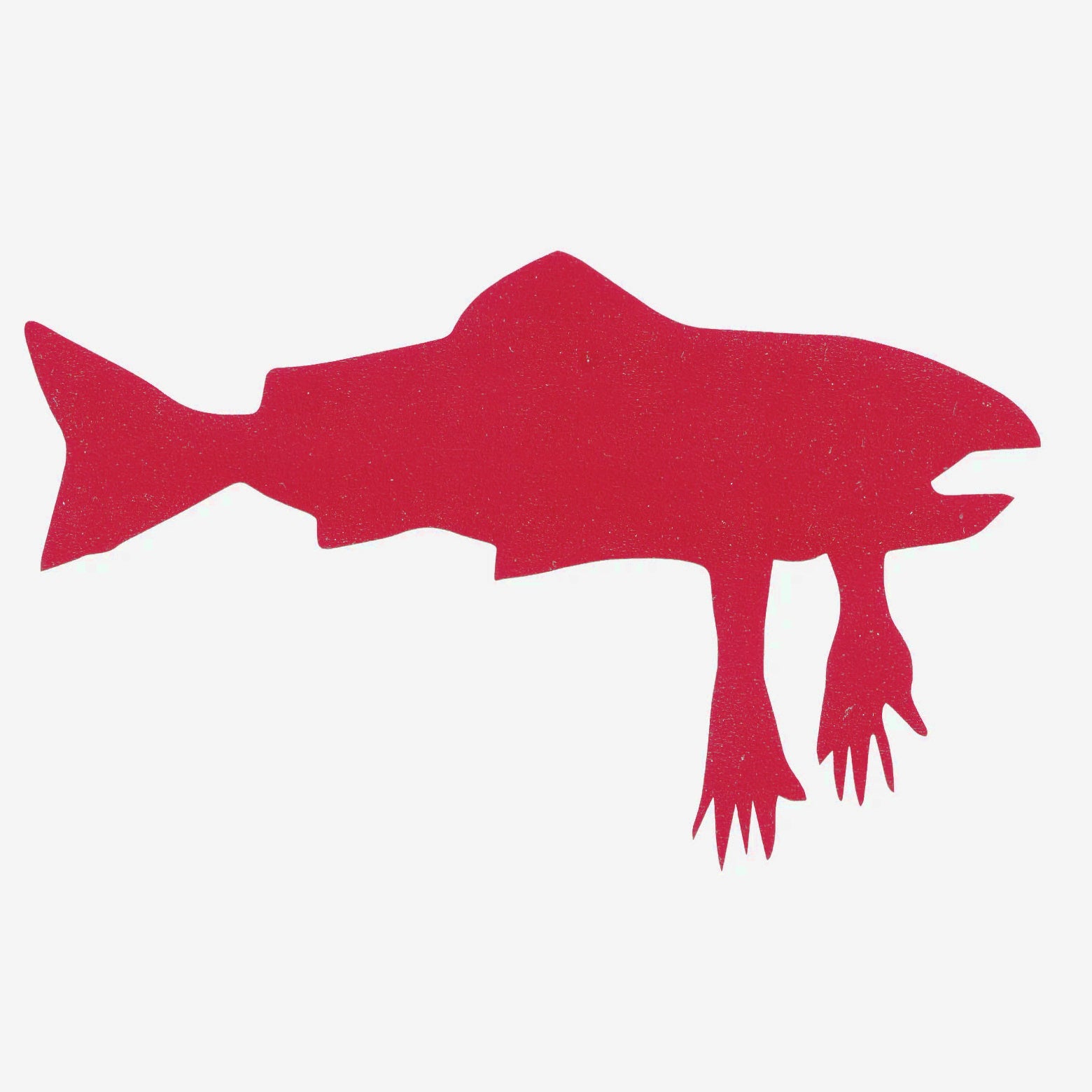 Red Die-Cut Salmon Arms Sticker