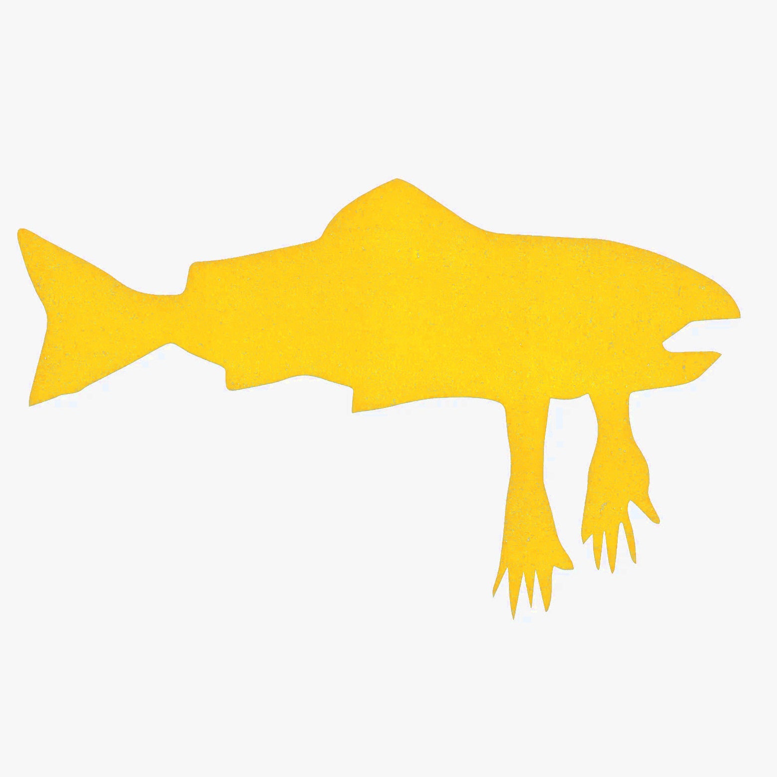 Yellow Die-Cut Salmon Arms Sticker