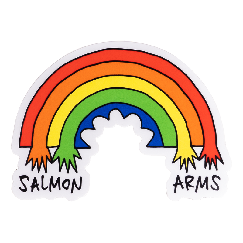 Rainbow Salmon Arms Sticker