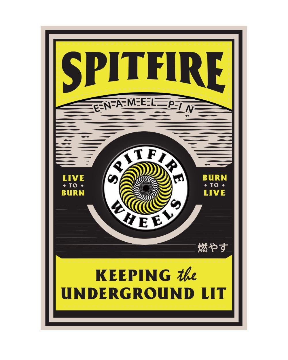 Spitfire OG Circle Enamel Lapel Pin Yellow