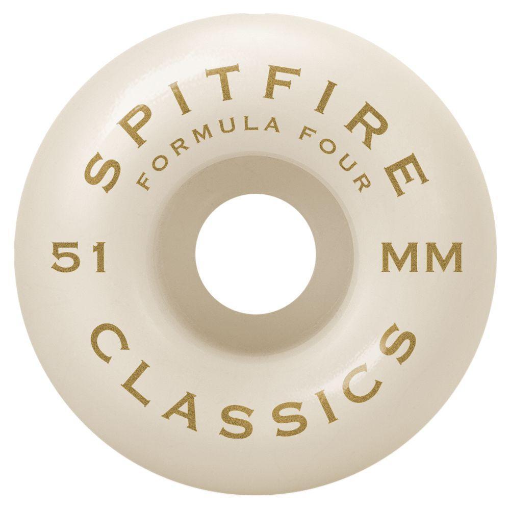 Spitfire Formula Four 101D Classics Skateboard Wheels - White/Red