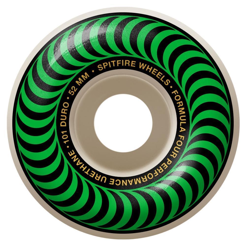 Spitfire Formula Four 101D Classics Skateboard Wheels - White/Green