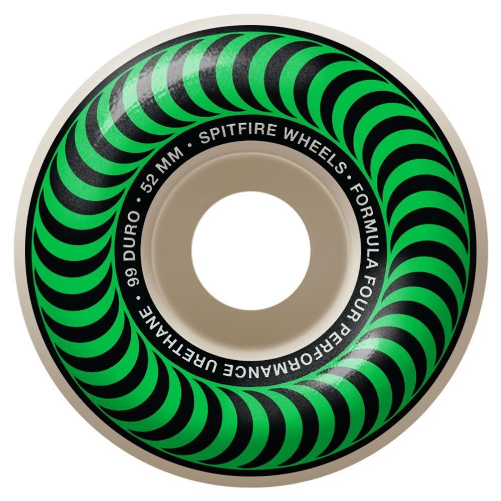 Spitfire Formula Four 99D Classics Skateboard Wheels - White/Green