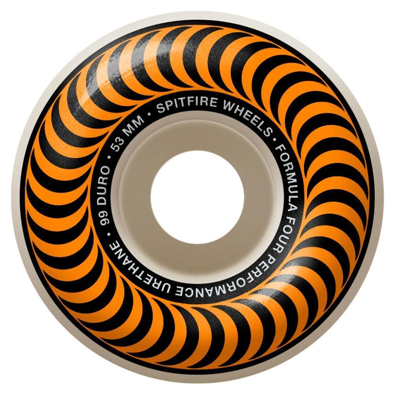 Spitfire Formula Four 99D Classics Skateboard Wheels - White/Orange
