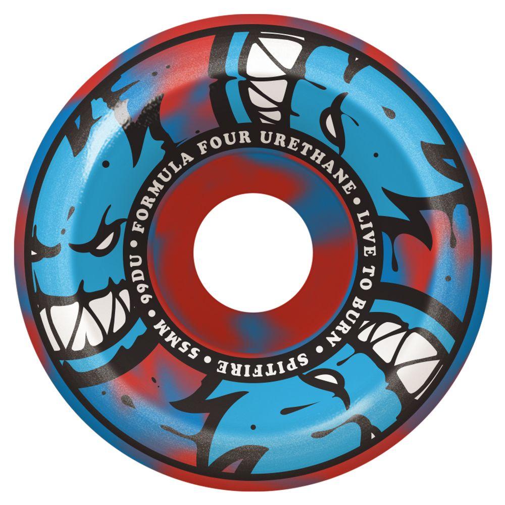 Blue Red Swirl Spitfire Conical Full Wheels