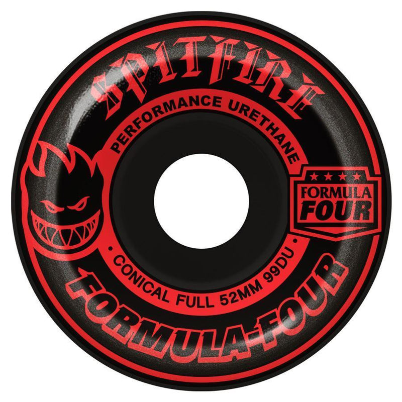 Spitfire Formula Four 99D Blackouts Conical Full Skateboard Wheels - Red