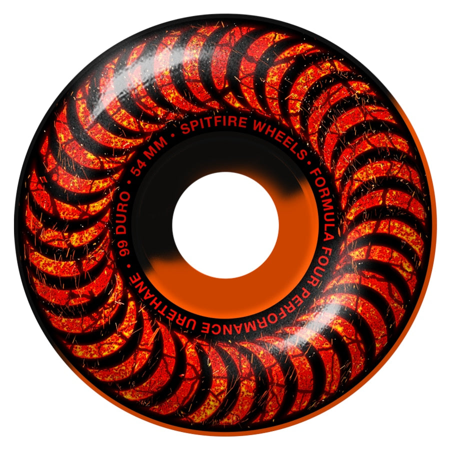 Spitfire Formula Four Embers Orange/Black Swirl Classics 99D Skateboard Wheels