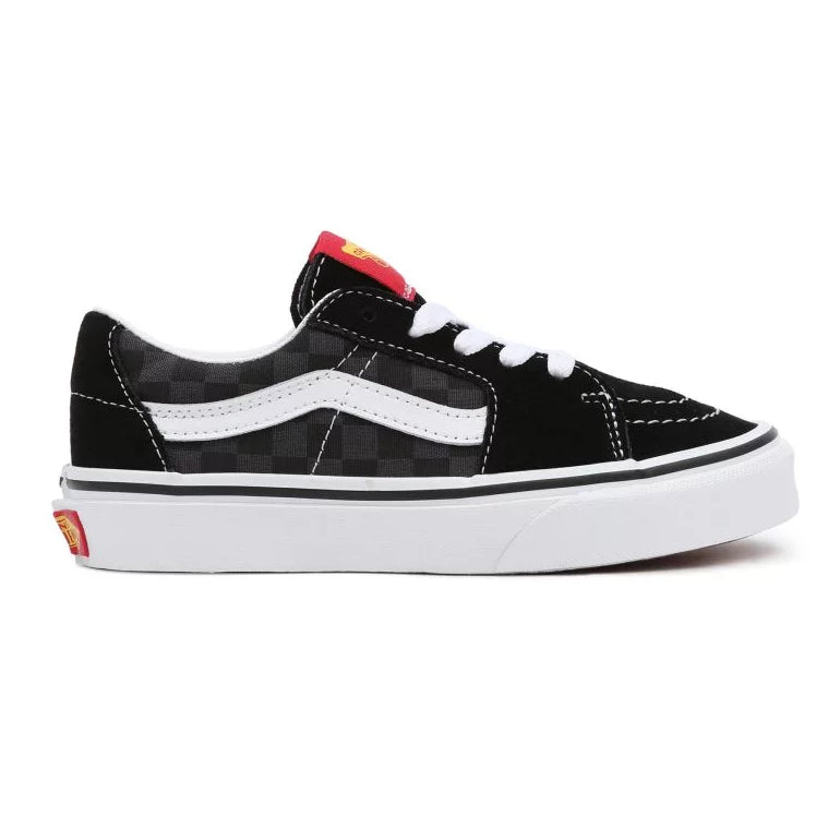 Checkerboard Black/Tonal Kids Vans Sk8-Low Skateboard Shoe