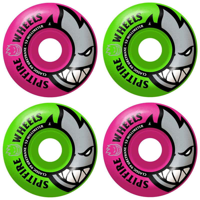 Spitfire Classic 99D Pink/Green Mashup Skateboard Wheels