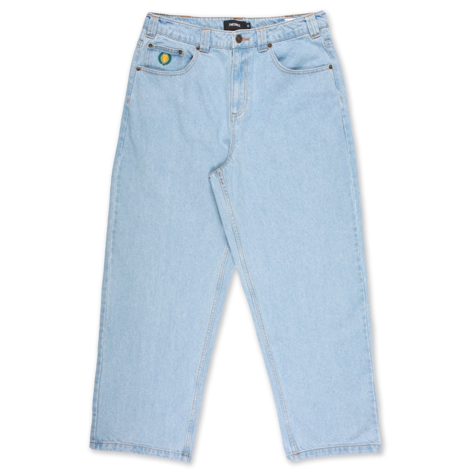 Theories Plaza Jeans Washed Light Blue Baggy Fit